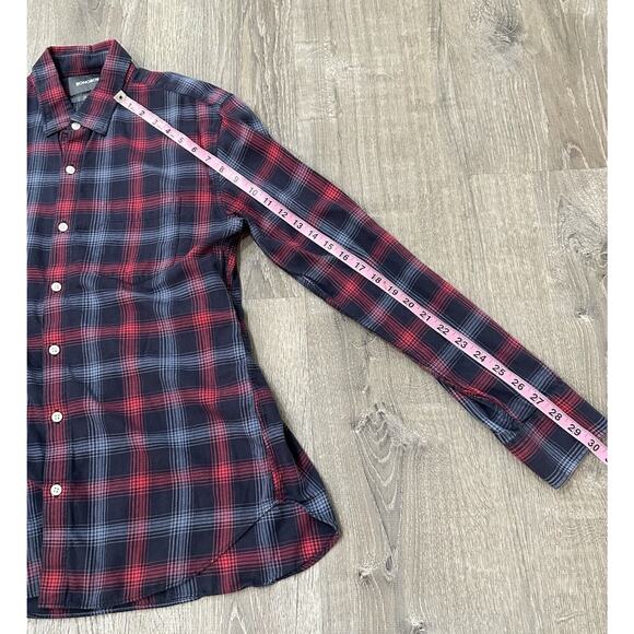 Bonobos Shirt Men’s M Red Blue Plaid Slim Fit Cotton Button Up Long Sleeve Shirt - Picture 8 of 12